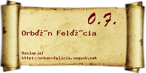 Orbán Felícia névjegykártya