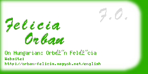 felicia orban business card